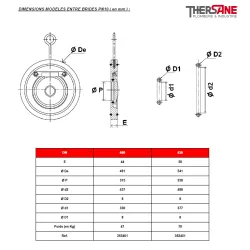 DIMENSIONS MODELES ENTRE BRIDES PN10 ( en mm ) 351 364 365