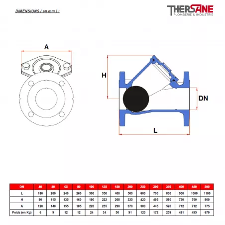 Clapet à Boule Acier Sferaco - Résine / Nitrile (neuf)