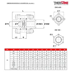 DIMENSIONS MODELE A SOUDER B.W. ( en mm ) 380 384 381 382