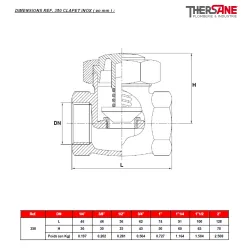 DIMENSIONS REF. 350 CLAPET INOX ( en mm ) 350 354