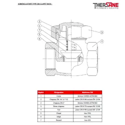 NOMENCLATURE TYPE 350 CLAPET INOX 350 354