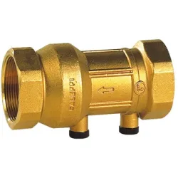 Clapet antipollution laiton titré CW617N femelle - femelle PN10 bouchons Hostaform 1/4" - EA 3045