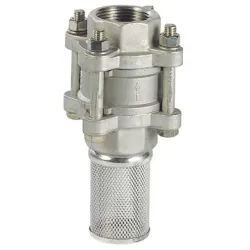 Clapet crépine de non-retour système à disque 3 pièces tout inox femelle - femelle