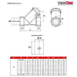 DIMENSIONS ( en mm ) 206