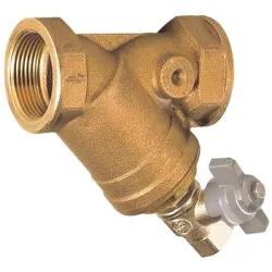 Filtre à tamis en Y bronze taraudé avec vanne de rinçage