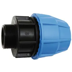 Raccord polypropylène droit mâle à serrage extérieur