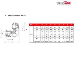 Manchon coudé 90° Ref.1012