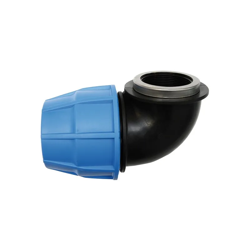 Raccord polypropylène coudé 90° femelle à serrage extérieur