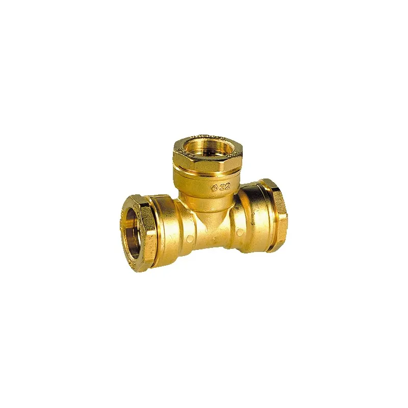 Té laiton DECA à serrage extérieur pour tube polyéthylène