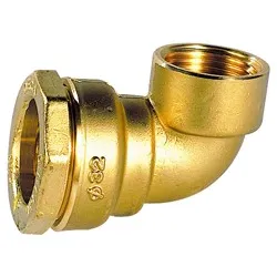 Coude 90° femelle laiton DECA à serrage extérieur pour tube polyéthylène