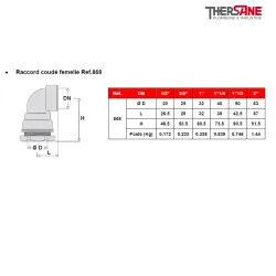 Raccord coudé femelle Ref.868