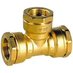 Té laiton DECA à serrage extérieur pour tube polyéthylène série fer