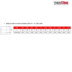 Embout mâle à souder standard ( DN 14“– 4“ ) Ref. 2039