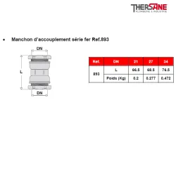 Manchon d’accouplement série fer Ref.893