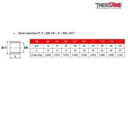 Demi manchon F. F. ( DN 18“– 2“ ) Ref. 2017