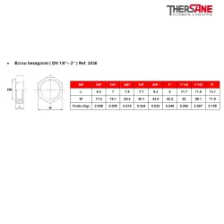Ecrou hexagonal ( DN 1/8“– 2“ ) Ref. 2036