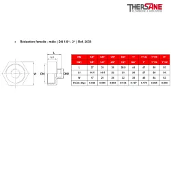 Réduction femelle - mâle ( DN 1/8“– 2“ ) Ref. 2033