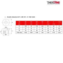 Double réduction M. F. ( DN 1/8“– 2“ ) Ref. 2024