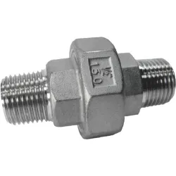 Raccord union mâle - mâle acier inox ASTM A351 CF8M BSP à portée conique