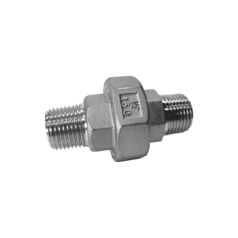Raccord union mâle - mâle acier inox ASTM A351 CF8M BSP à portée conique