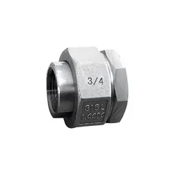 Raccord union 3 pièces usinés femelle - femelle acier inox ASTM A312 F316L BSP