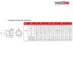 Adaptateur femelle type A Ref.2241