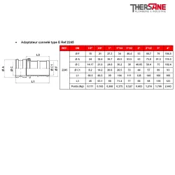 Adaptateur cannelé type E Ref.2245