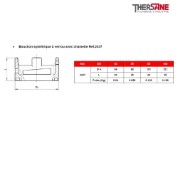 Bouchon symétrique à verrou avec chaînette Ref.2437
