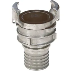 Raccord symétrique acier inox à douille annelée réduite à verrou avec collerette