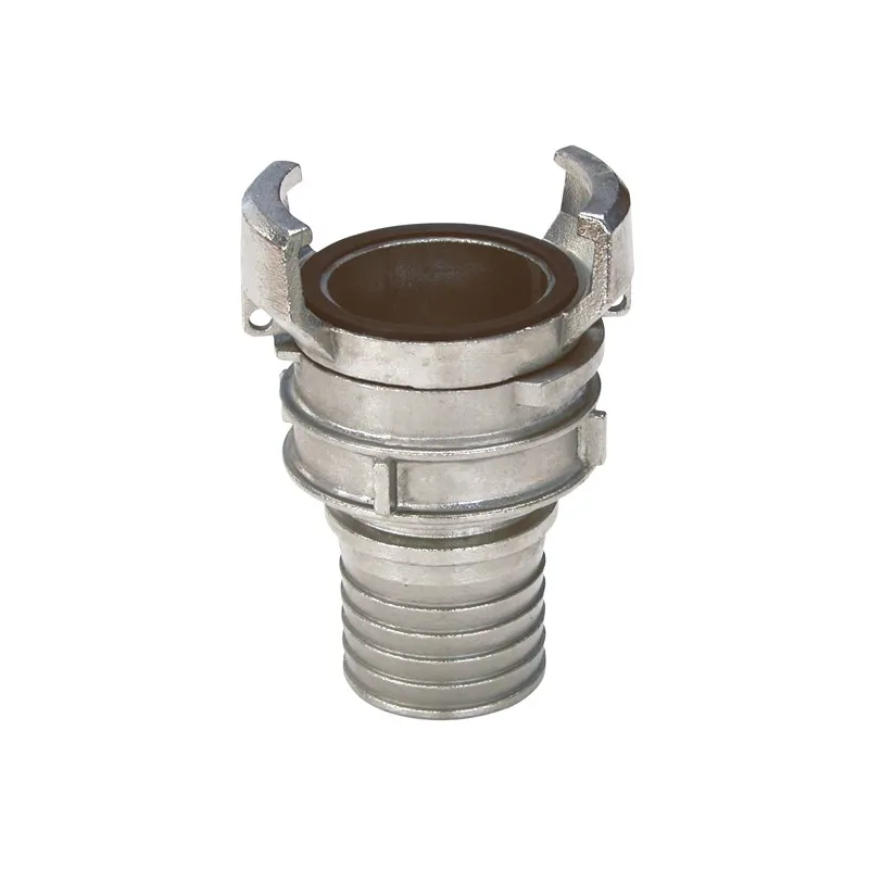 Raccord symétrique acier inox à douille annelée réduite à verrou avec collerette