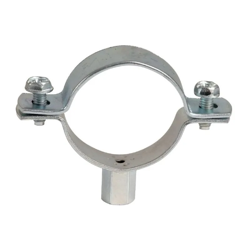 Collier série lourde nu (600kg) embase M8 / M10 acier zingué blanc 