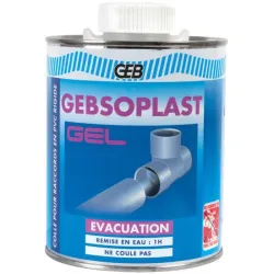 Colle PVC spéciale évacuation GEBSOPLAST GEL boite 1 litre