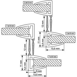 Joint côté de porte double lèvre de douche coulissante translucide