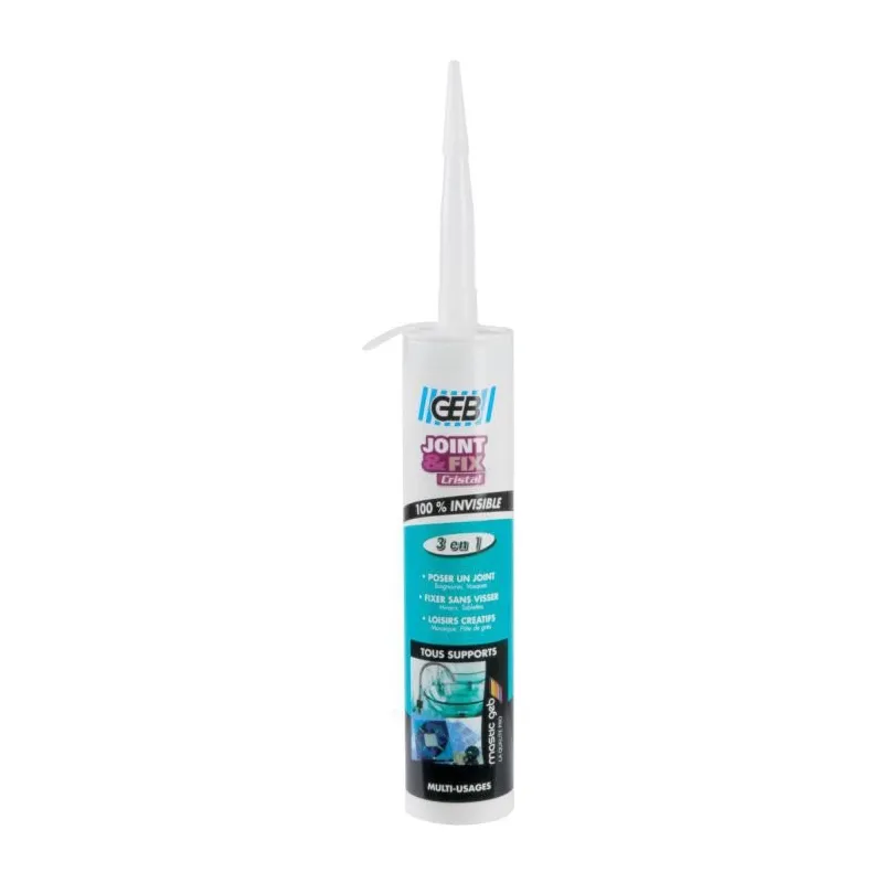 Mastic colle Joint & Fix Cristal GEB translucide