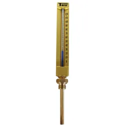 Thermomètre vertical industriel corps laiton