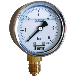 Manomètre radial à bain de glycérine boîtier inox Ø50 10 bar