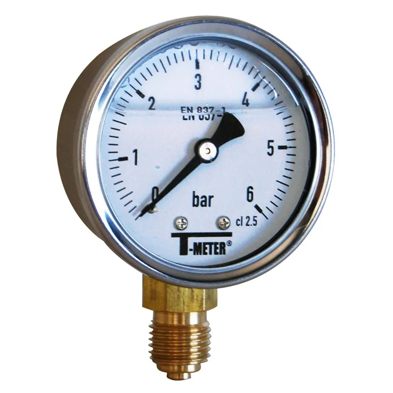 Manomètre radial à bain de glycérine boîtier inox Ø50 10 bar