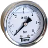 Manomètre axial à bain de glycérine, boîtier inox 10 bar