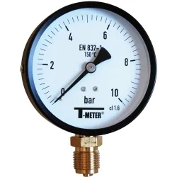 Manomètre radial 1/2'' boîtier ABS Ø100 classe 1,6%