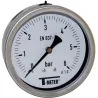 Manomètre axial 1/2'' à bain de glycérine boîtier inox Ø100 classe 1%