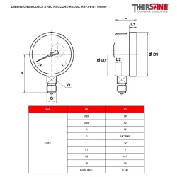 DIMENSIONS MODELE AVEC RACCORD RADIAL REF.1616 ( en mm )