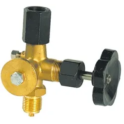 Robinet porte manomètre haute pression avec écrou tendeur et bride de contrôle Ø 40 mm laiton BSP MF