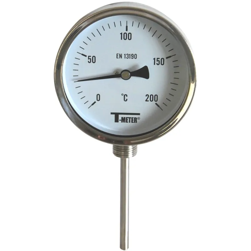 Thermomètre inox bimétallique à cadran avec raccord radial