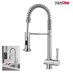 Mitigeur chromé cuisine THEWA DANUM avec douchette