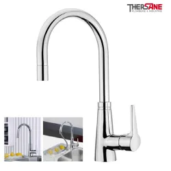 Mitigeur chromé cuisine THEWA TEL11 bec extractible