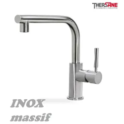 Mitigeur chromé cuisine THEWA VAN11 équerre inox massif