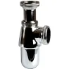 Siphon évier laiton chromé 1"1/2 x 1"1/2 + joint sortie tube Ø40