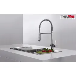 Mitigeur chromé cuisine THEWA UIGE avec douchette