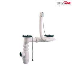 Ensemble évacuation pour évier inox 2 cuves