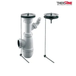 Ensemble évacuation pour évier grès orifice Ø 60 mm